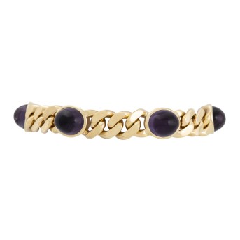 Armored bracelet with 5 amethysts,