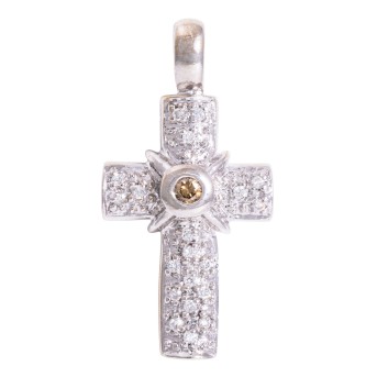 Kreuzanhänger mit 20 Brillanten,