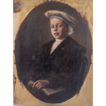 MOEST, HERMANN (1868-1945), &quot;Portrait of a boy with sailor's cap and book&quot;, 1905,