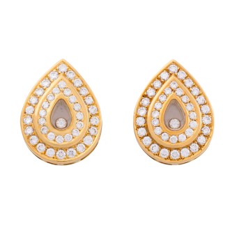 CHOPARD pair of clip earrings with stud set with diamonds 