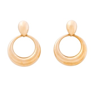 Paar Ohrstecker mit eingehängten Ringen,