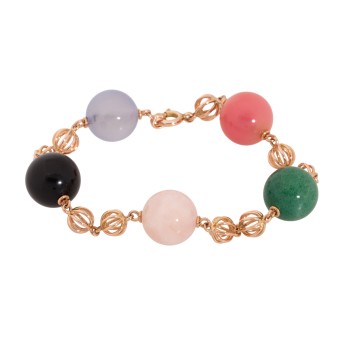 Bracelet with gemstone beads (quartz),