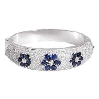 Armreif mit Saphir und Brillanten,