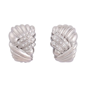 Paar Ohrclips mit 24 Brillanten