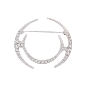 Brosche mit 34 Achtkantdiamanten