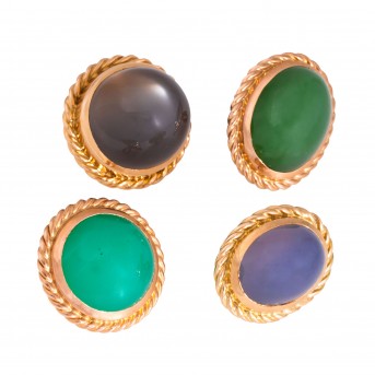 Konvolut 4 Charms mit Edelsteinen: