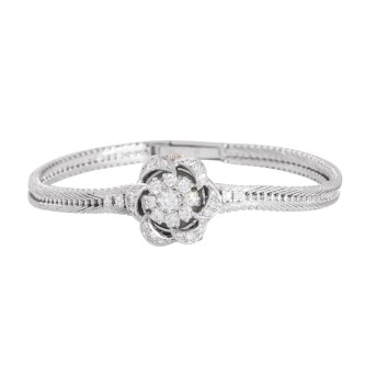 Damen Schmuckuhr 'Ariel' mit 9 Brillanten und 21 Achtkantdiamanten