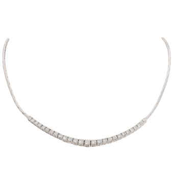 Collier mit 27 Brillanten zus. ca. 2,87 ct,