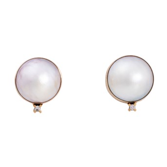 Paar Ohrstecker mit 2 Mabeperlen,