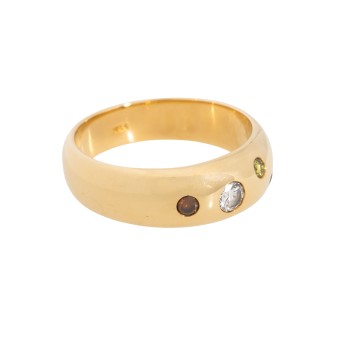 Bandring mit 4 farbigen Brillanten,