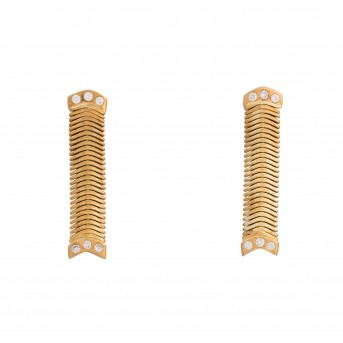 Paar Ohrhänger mit flacher Schlangenkette,