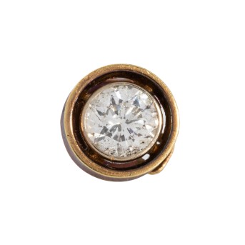 Pin mit Brillant, ca. 0,60 ct, WEISS H-I/P1-2.