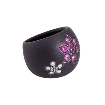 Ring mit 13 pinken Saphiren zus. ca. 0,62 ct