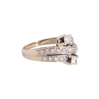 Ring with 21 brilliant-cut diamonds,
