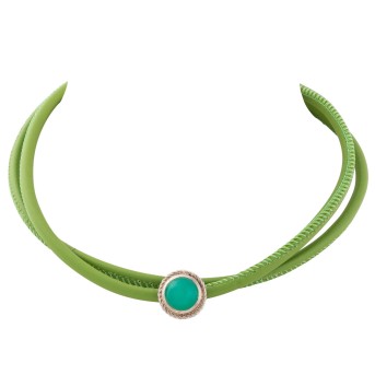 Clip pendant with fine chrysoprase 