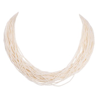 36-reihiges Collier aus Griesperlen,