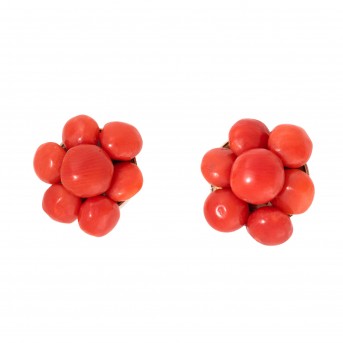 Paar Ohrclips mit Koralle,
