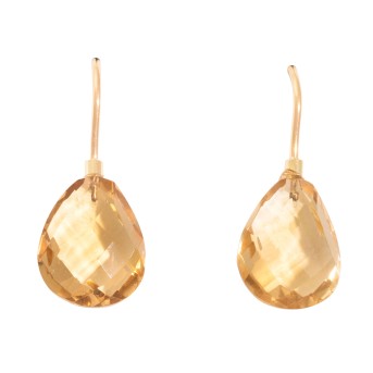 Paar Ohrhänger mit Citrinen zus. ca. 11,06 ct,