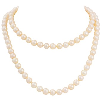 Lange Perlenkette, 147 Akoyazuchtperlen,