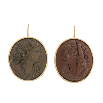 Ohrringe mit Lavakameen 'Face to face'