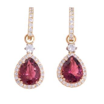 Paar Creolen mit 18 Brillanten