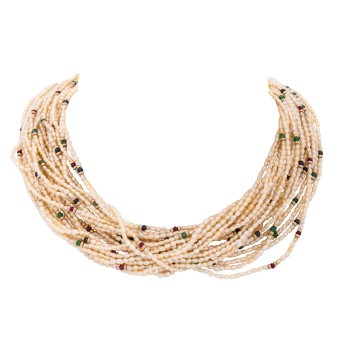 Collier Süßwasserperlen mit Verschluß 'Schmetterling',