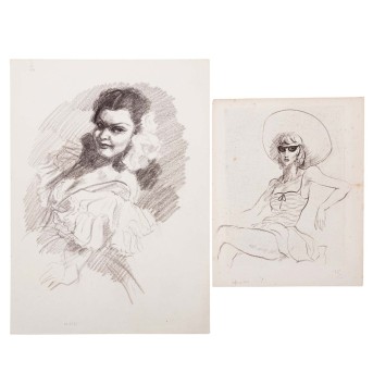 ZIEGLER, RICHARD (1891-1992), 2 design drawings &quot;Carmen&quot; and &quot;Sitzende&quot;,