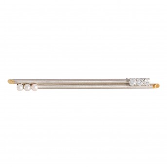 Anstecknadel mit Perlen und Brillanten