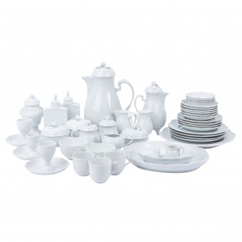 LUDWIGSBURG 44-piece mixed lot of service pieces 'basket relief decor', 2nd choice, 20th/21st century: