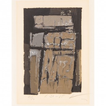 VOSS, HANS D. (1926-1980), 'Informelle Komposition in Braun-, Grau- und Schwarztönen', 1965,