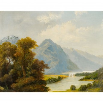 SCHLEICH the Elder, Eduard, ATTRIBUATED (E.S.the Elder: 1812 - 1874), 'View of a mountain river',