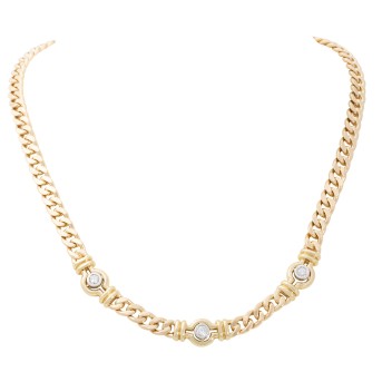 Collier, Panzerkette mit 3 Brillanten