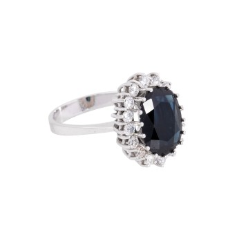 Klassischer Ring mit Saphir ca. 5,2 ct,