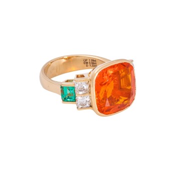 Damenring, bes. mit 1 feinen Feueropal 7,09 ct.