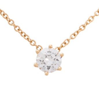 Solitär Anhänger an feiner Kette, bes. mit 1 Brillant 1,014 ct. FEINES WEISS G/VVSI2