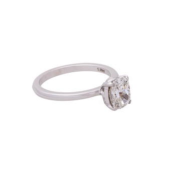 Eleganter Solitär Ring, bes. mit 1 Diamant Cushion 1,50 ct.