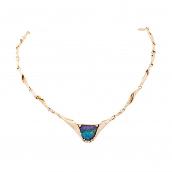 Necklace with boulder opal,