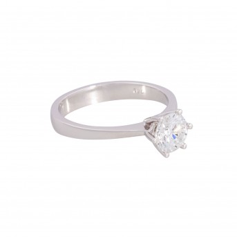Solitaire ring with brilliant-cut diamond 1.035 ct, FW (G)/VVS2, 