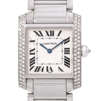 CARTIER Tank Francaise 'Factory Diamond ' Ref 2404 ladies' watch. Box and papers. 