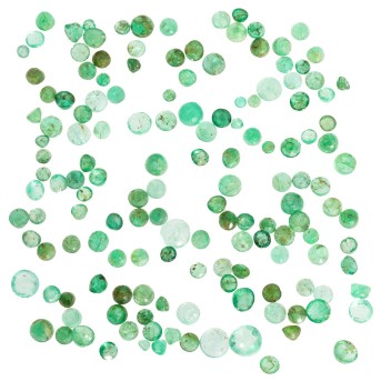 Konvolut rund fac. Smaragde von zus. ca. 21,1 ct,