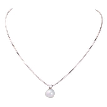 Anhänger mit Südsee-Keshiperle und Brillant ca. 0,15 ct,
