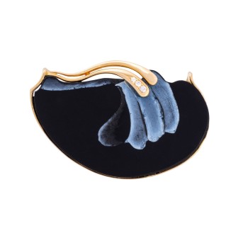 JACOBI JACOBI Brosche, Anhänger mit gravierter Onyxplatte,