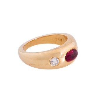 KURTZ KURTZ Bandring mit Rubincabochon,