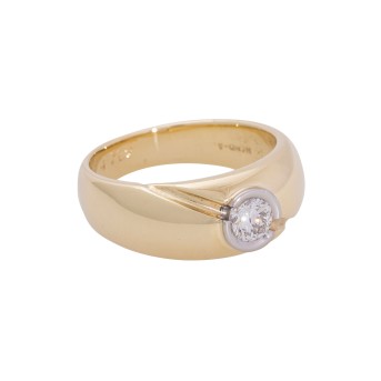 Solitärring mit Brillant von ca. 0,47 ct (graviert),