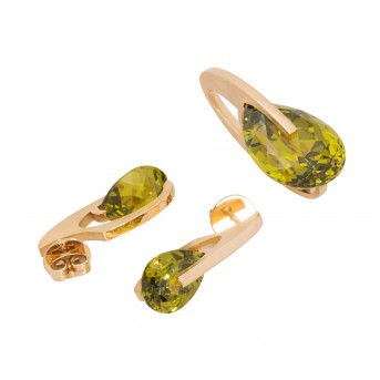 BUNZ BUNZ Schmuckset  Anhänger und Ohrringe mit synthetischen Steinen,