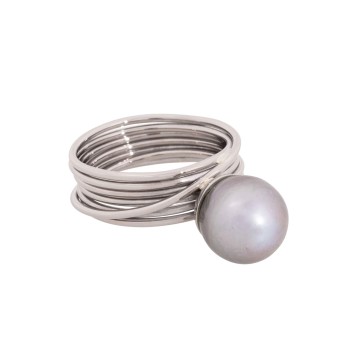 Ring mit grauer Tahiti-Perle,