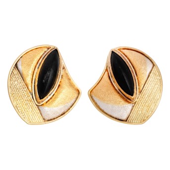 Designer Ohrringe mit Gagatnavettes,