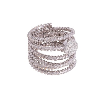 Ring, Spiralring mit 14 Brillanten,