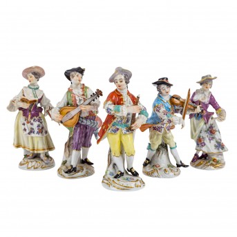 MEISSEN MEISSEN 5 Figuren aus der 'Galanten Kapelle', 1. Wahl, 20. Jh.
