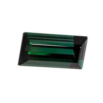 Rechteckig fac. grüner Turmalin von ca. 6,5 ct,